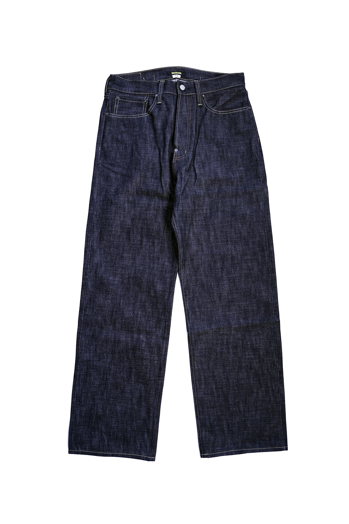 ncoblack AB002 3700XX 14.5oz raw selvedge denim jeans front view relaxed straight fit